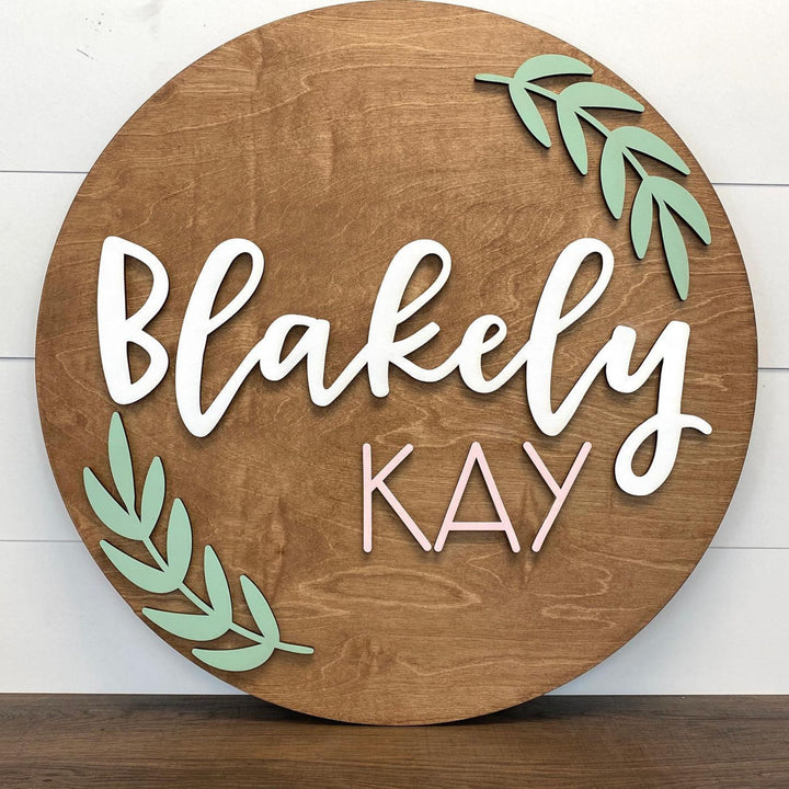 The Blakely Round Wood Sign