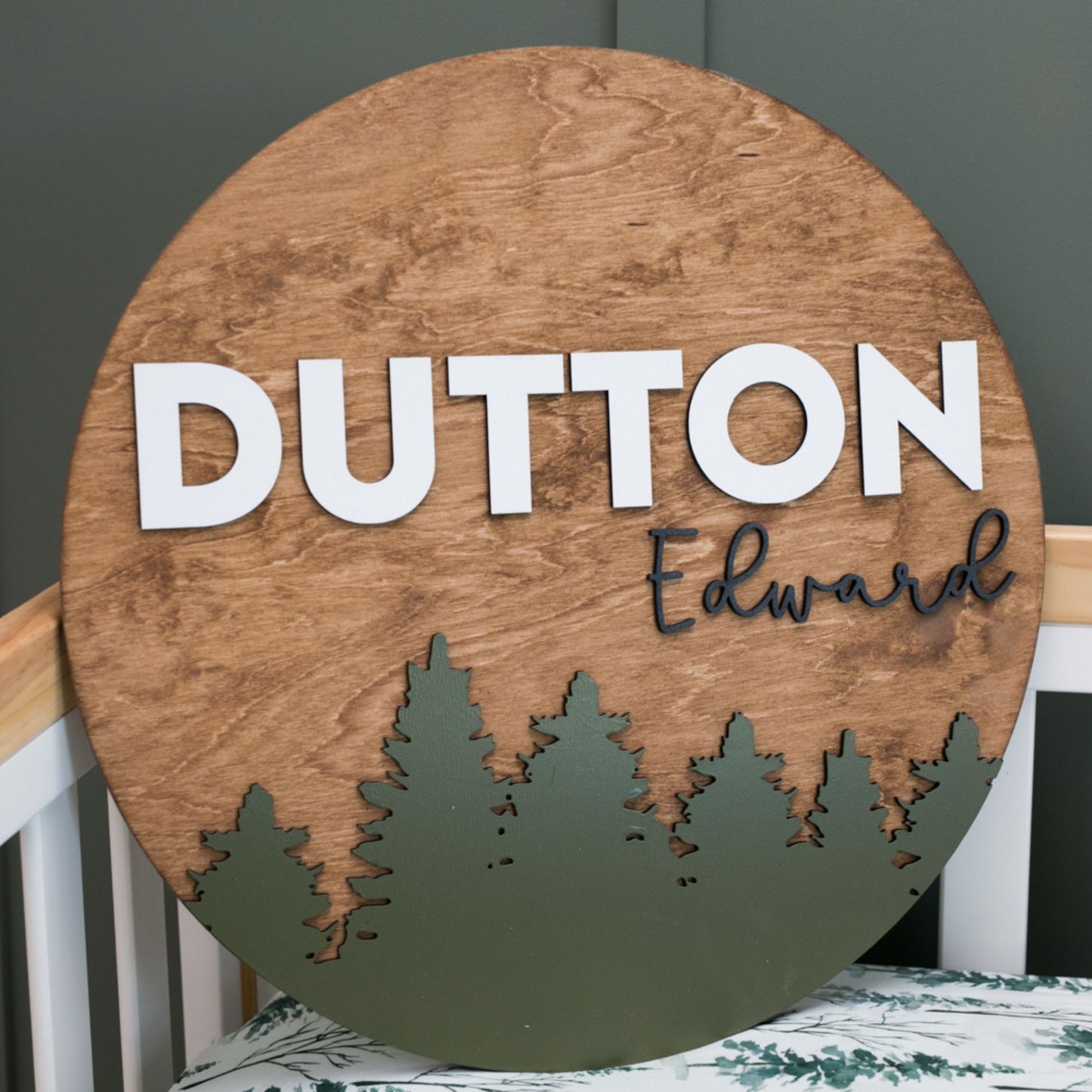 The Dutton Round Wood Sign