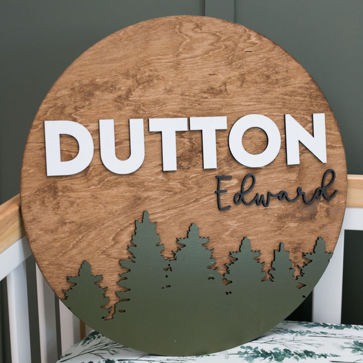 The Dutton Round Wood Sign