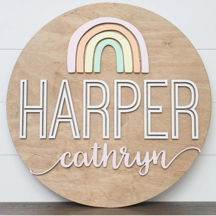 The Harper Round Wood Sign