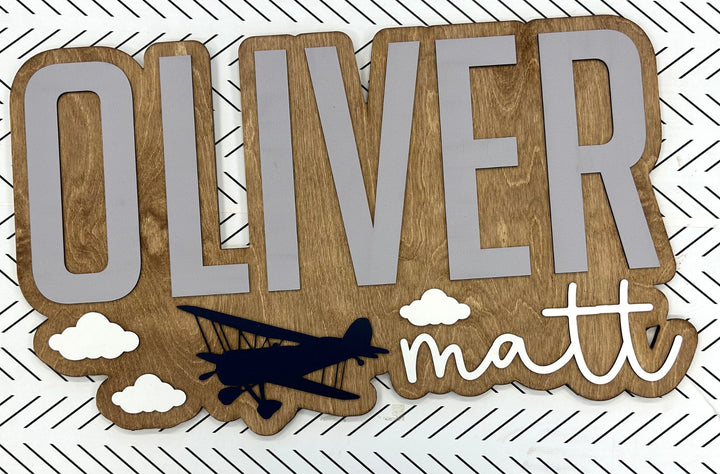 The Oliver Bubble Wood Sign