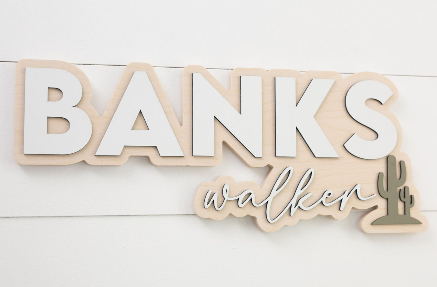 The Banks Cactus Bubble Wood Sign