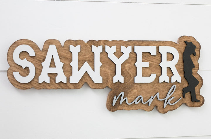 The Sawyer Bubble Wood Sign