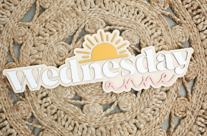 The Wednesday Bubble Wood Sign