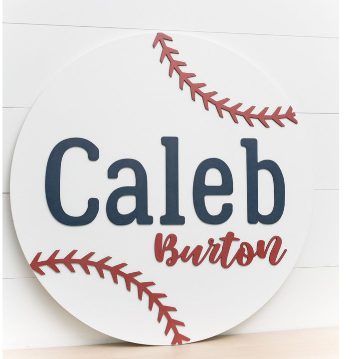 The Baseball Round Wood Sign