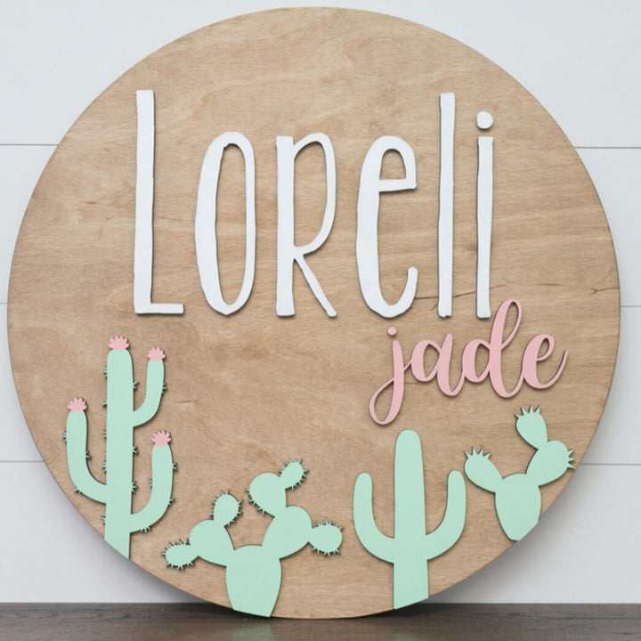 The Loreli  Round Wood Sign