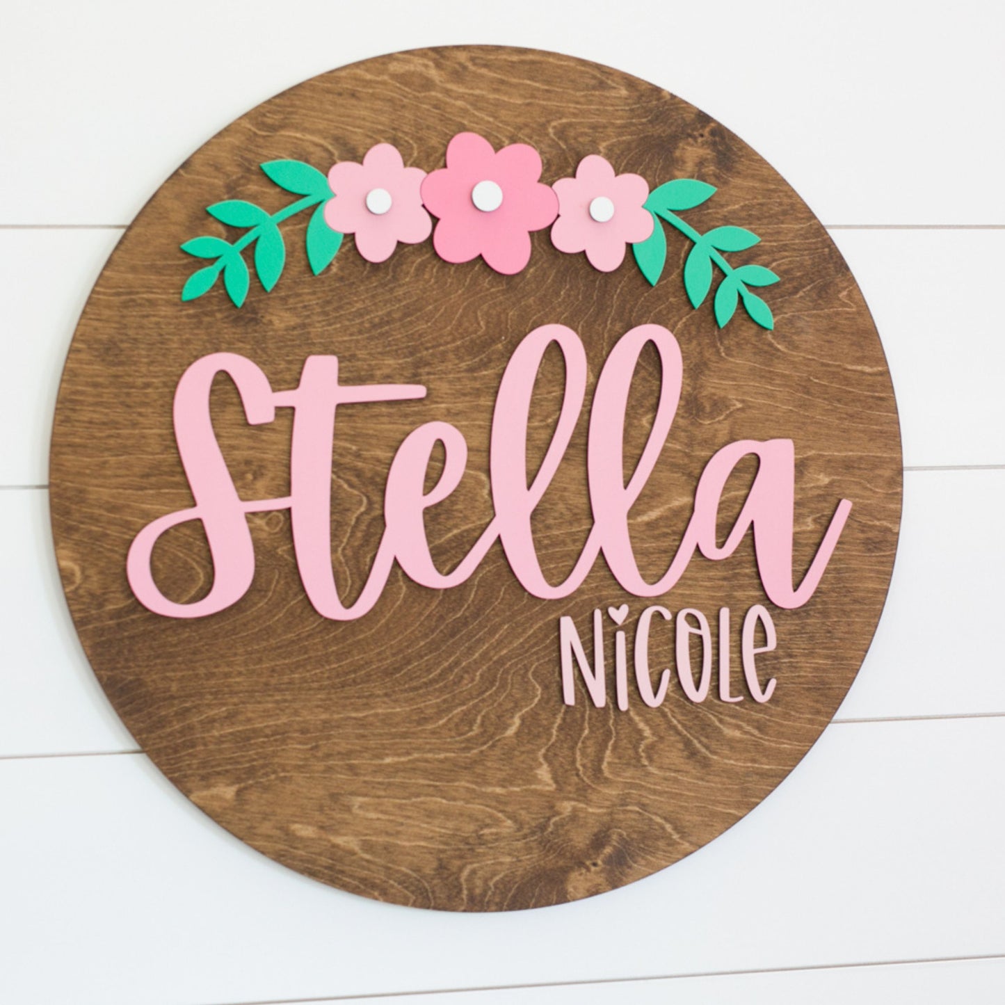 The Stella  Round Wood Sign