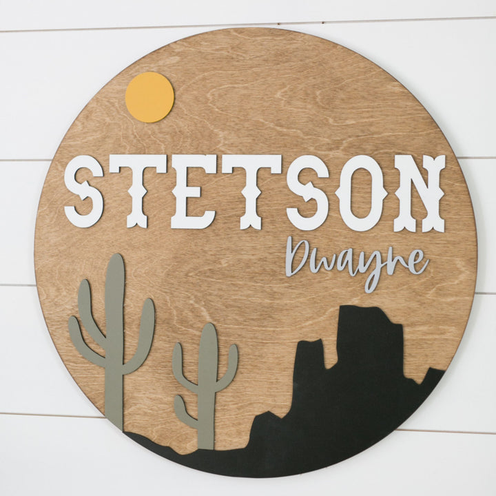The Stetson Round Wood Sign
