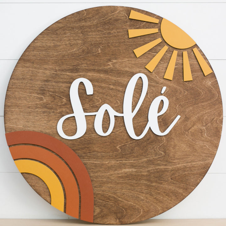The Sole Round Wood Sign