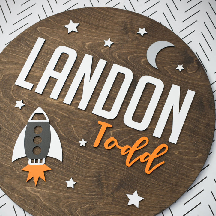 The Landon Round Wood Sign