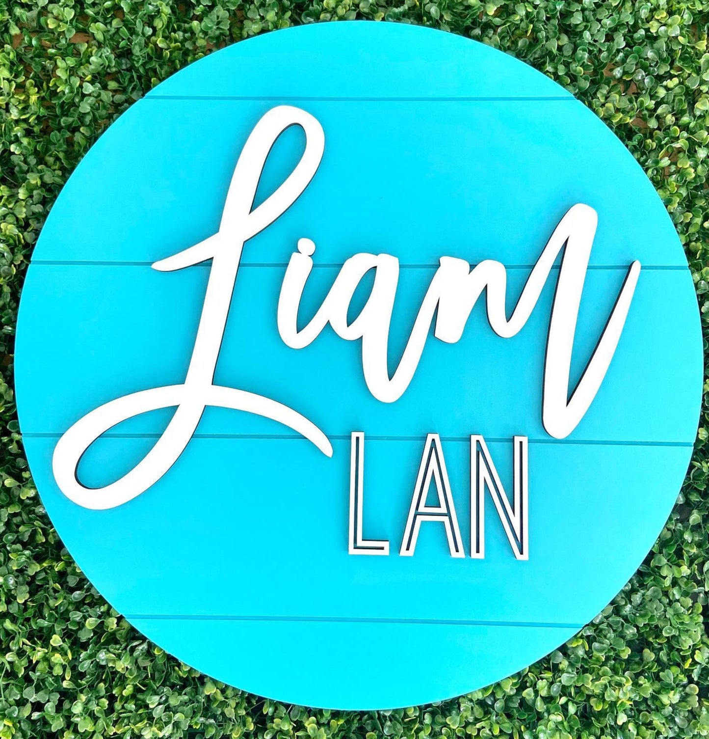 The Liam Shiplap Nursery Round Sign