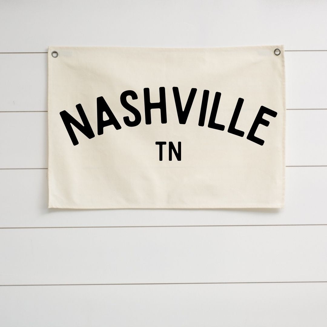 The Nashville Canvas Banner / Custom City and State Canvas Wall Decor –  Shop House of Rounds