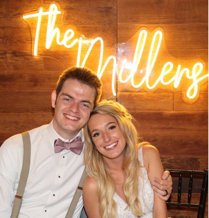 The Millers Staggered Wedding Neon Sign
