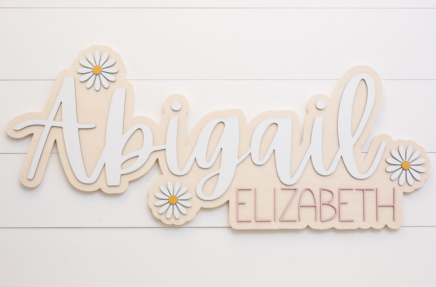The Abigail Daisy Bubble Wood Sign