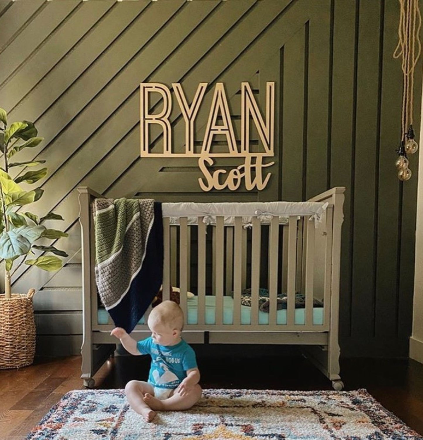 The Ryan Nursery Wood Name Sign